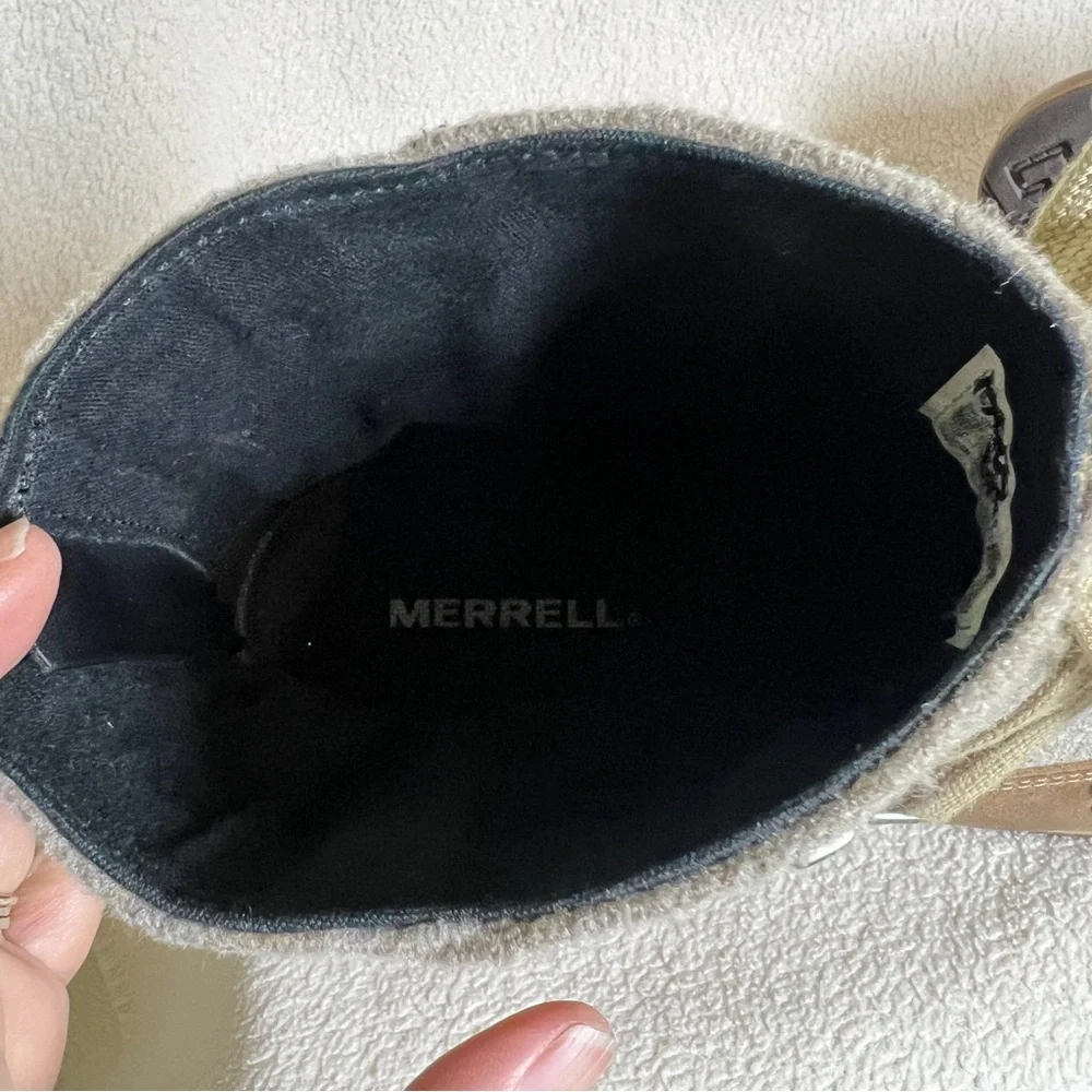 Merrell Shiloh II Brown Leather Boots Women’s 10 Casual Ankle Boots Lace Up